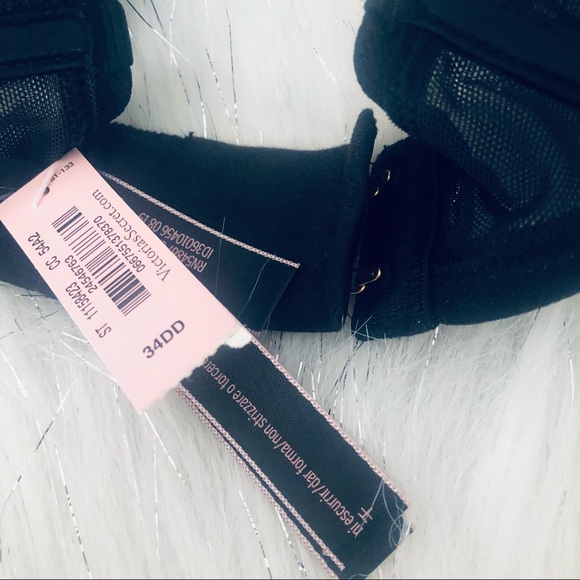 VICTORIA SECRET FISHNET LACE PUSH-UP BRA.SIZE 34DD - Picture 6 of 7